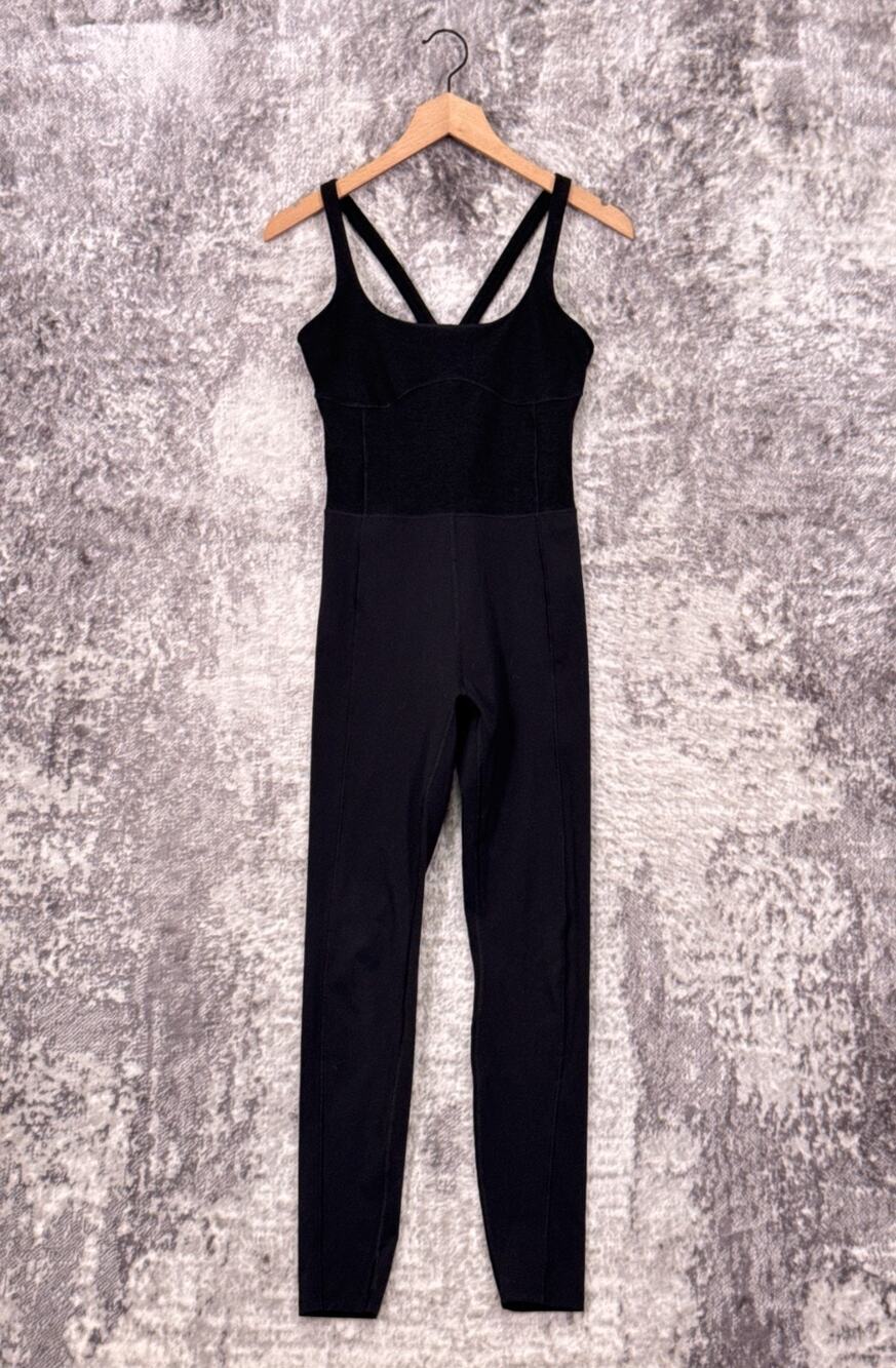 Vuori Corset Jumpsuit Medium Womens Black Sleeveless Athletic